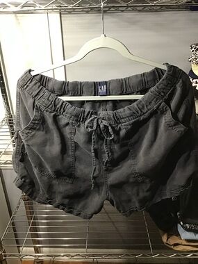 GAP Women's Dark Gray High-Waist Drawstring Shorts